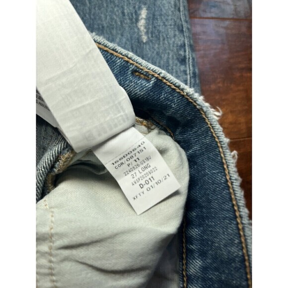 Abercrombie & Fitch The Mom High Rise Jean Sz 27/4Long Womens Distressed - Picture 3 of 6